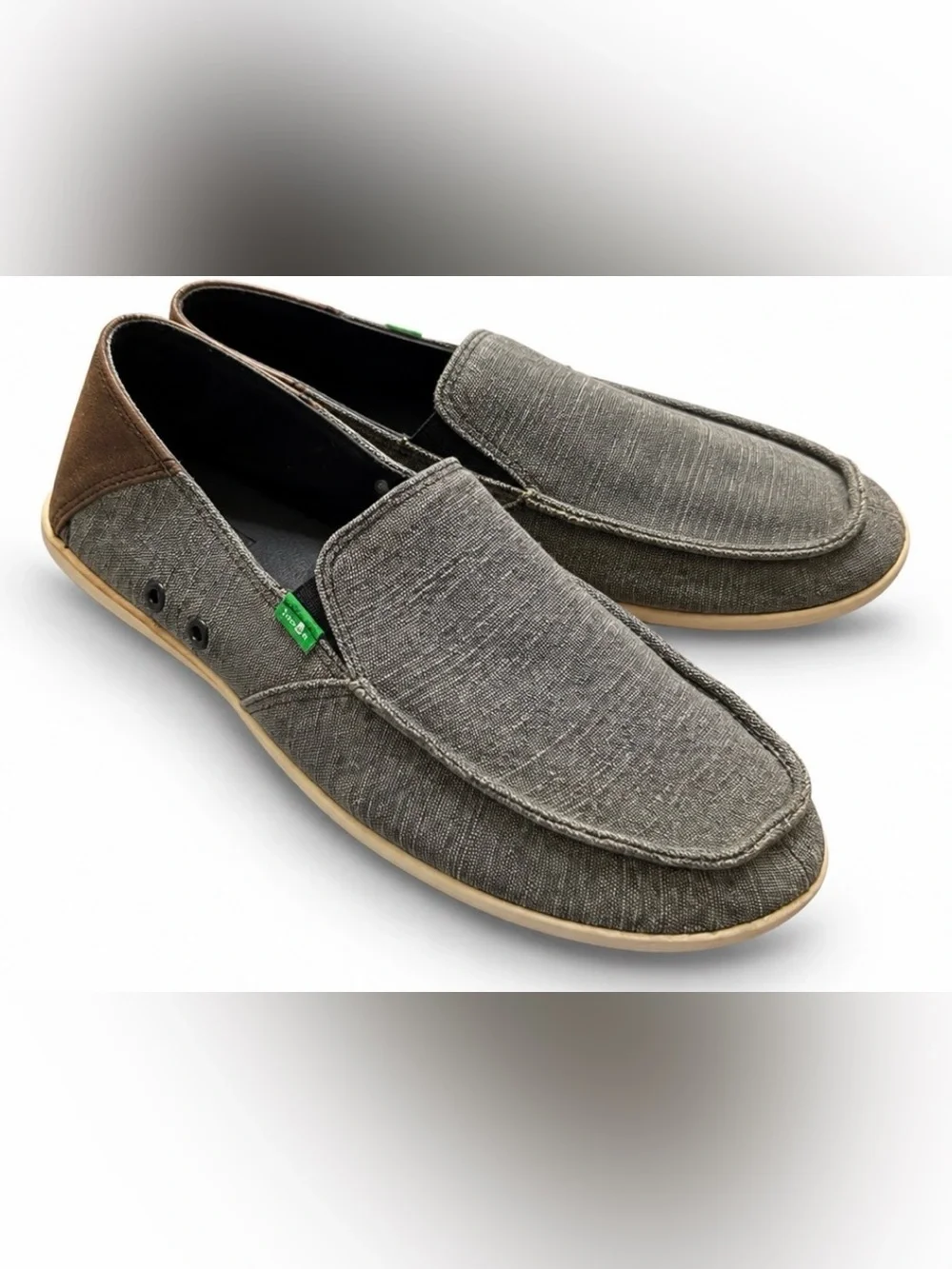Sanuk Men’s Gray Slip On Shoes Size 10 Cushioned Casual Loafers